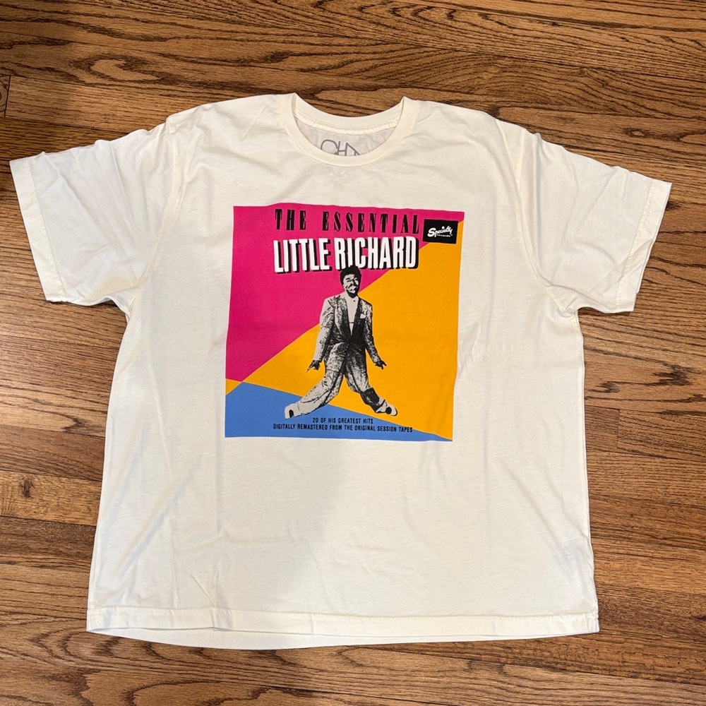 Chaser White Tee with Pink & Yellow Graphic - Little Richard